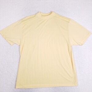 Siegfried Mock Neck T Shirt Mens XXL Relaxed Soft Minimalist Pastel Yellow